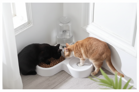 Duo Privilège-Distributeur croquette pour chat et fontaine à eau