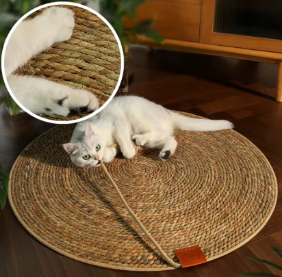 Paillea – Tapis à gratter rotin pour chat Le Comptoir du Félin