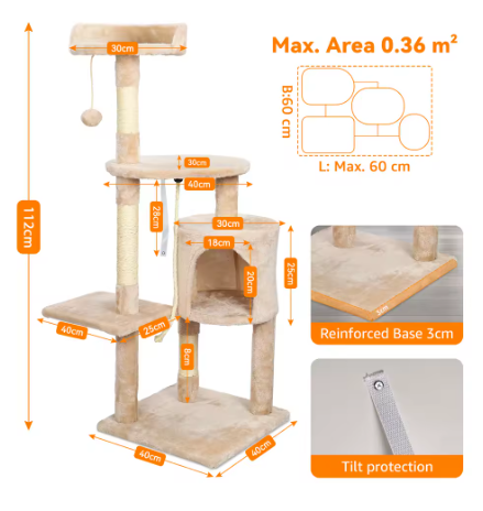Olympe Félin – Arbre à chat intérieur Multi-Niveaux Le Comptoir du Félin
